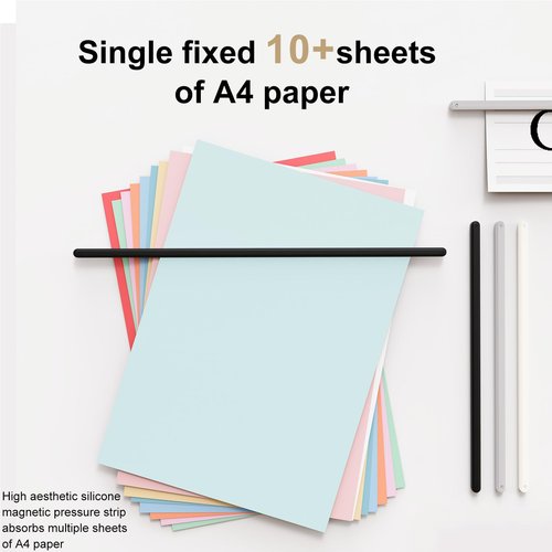 4 Pack Silicone Magnetic File Holder for School,Office,Home,Restaurant, Fixed on Whiteboard, Fridge, Metal Rack, Can Be Used to Holder A4 Paper, Sticky Message Notes, Teaching Meeting Document, List