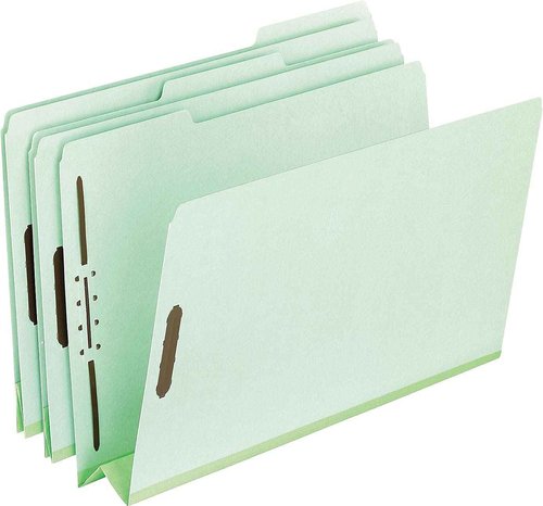 Pendaflex 17182 Pressboard Folders, 2 Fasteners, 3" Expansion, 1/3 Tab, Letter, Green (Box of 25)
