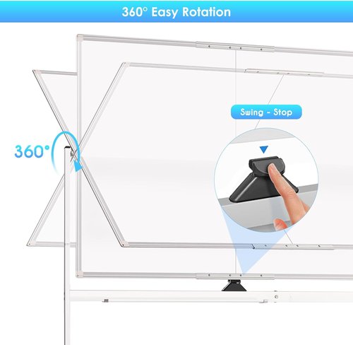 Maxtek Rolling Whiteboard - 48x36 Large Magnetic Double-Sided Dry Erase Board on Wheels | Perfect for Home, Office, and School