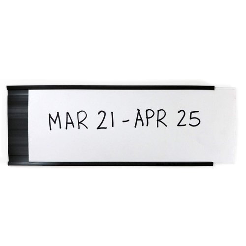 SmartSign (10-Pack) Magnetic C Channel Card Label Holders - 3" x 8" Metal Racks and Shelf Label Holders with Paper Inserts