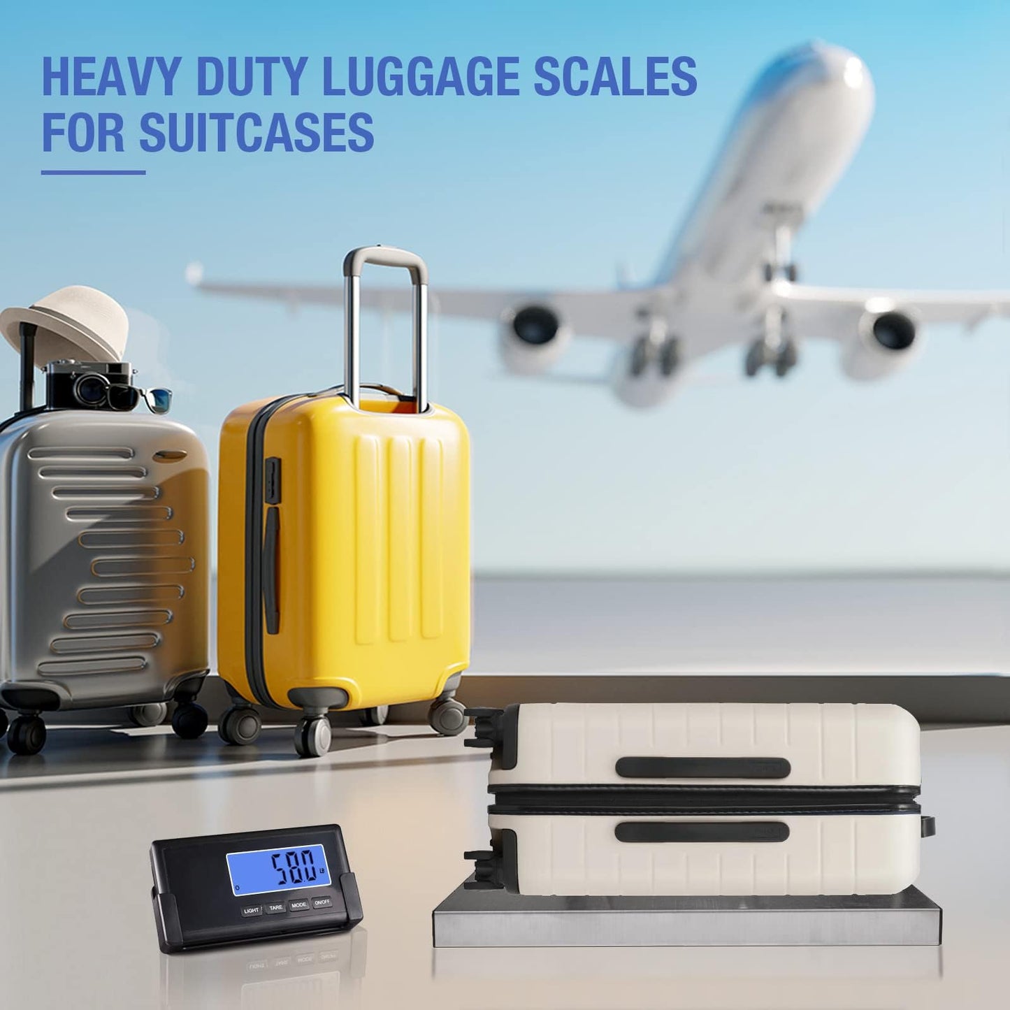 Shipping Postal Scale with Durable Stainless Steel Large Platform, 400lb High Accuracy, Backlit LED Display,Post Office Postal Scale and Luggage Scale, DC Adapter Included(No Coil)