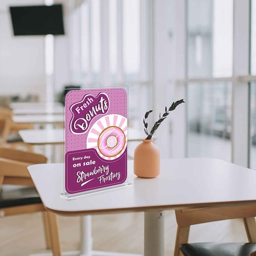 8.5 x 11 inches Clear Table Menu Display Stand Desktop Display Stand Paper Holder Table Top Sign Holder Suitable for Restaurants, Office, Home, Store (10 pcs 8.5x11 inch)