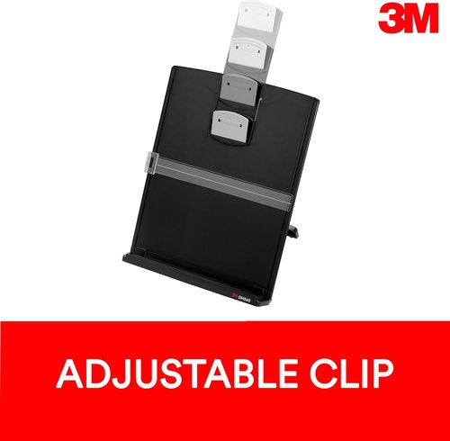 3M Desktop Document Holder - Adjustable Clip for Portrait & Landscape Viewing | Holds Up to 150 Sheets, Black