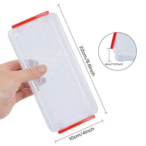 6 Packs Plastic Pencil Box, Stackable Clear Plastic Pencil Case Large Capacity Office Supplies Storage Organizer Box Brush Painting Pencils Storage Container Clear Stationery Case for Kids School