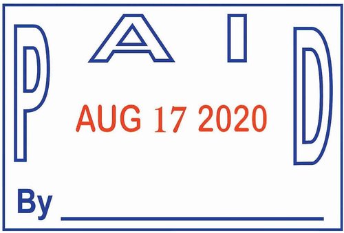 2000 Plus Self-Inking Two-Color Word Dater Stamp Message Color: Paid