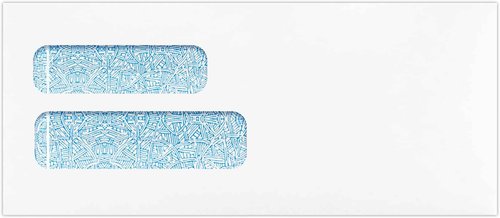 LUXPaper #10 Business Double Window Envelopes | Security Tint | 4 1/8" x 9 1/2" | White | 24lb. Text | 500 Qty