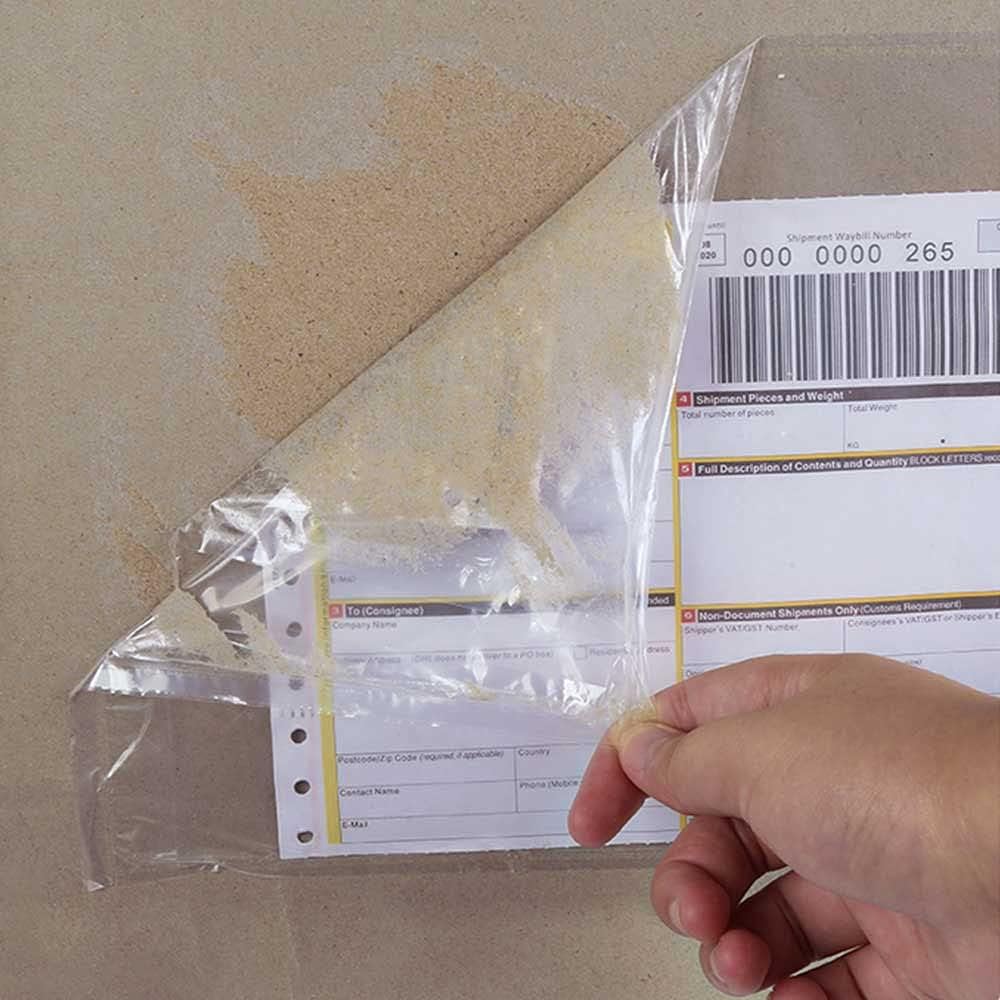 Skiennix Packing List Pouches - 100 Pack Clear Adhesive Shipping Label Envelopes | 7.5" x 5.5" Size