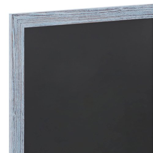 Flash Furniture Canterbury Wall Mount Magnetic Chalkboard Sign - Rustic Blue Finish - 24" x 36" - Vertical or Horizontal Hanging Message Board