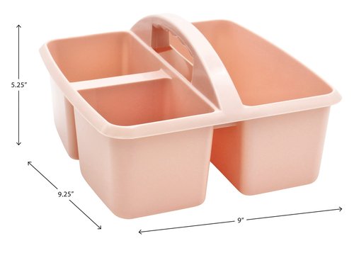 Teacher Created Resources Blush Portable Plastic Storage Caddy 6-Pack for Classrooms, Kids Room, and Office Organization, 3 Compartments