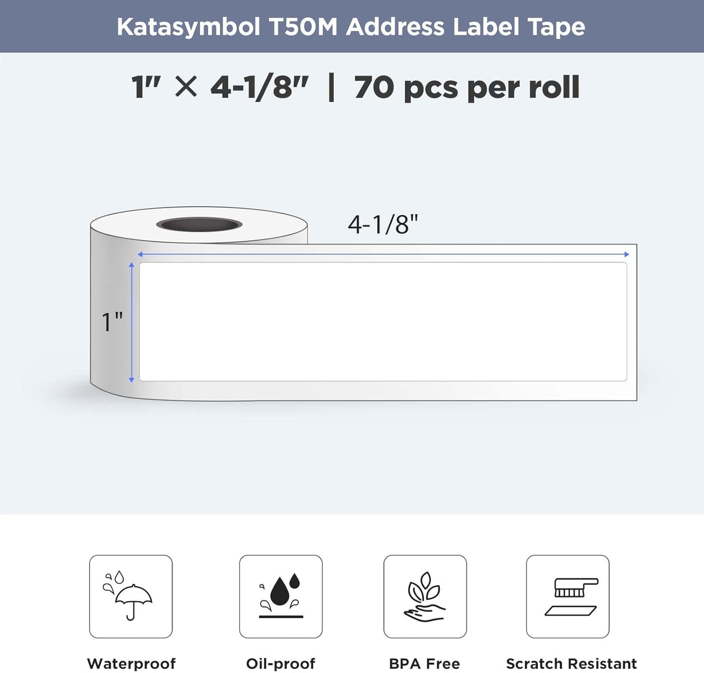 SUPVAN Personalized Address Labels - Waterproof, Highly Adhesive, 1'' X 4-1/8'' | 70 Blank Labels/Roll