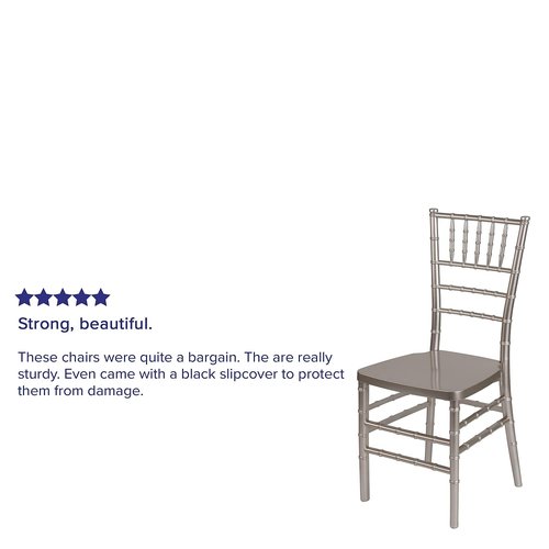 Flash Furniture HERCULES PREMIUM Series Pewter Resin Stacking Chiavari Chair