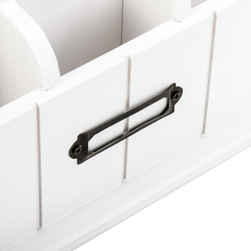Pumtus 3-Tier Wooden Mail Organizer, Countertop Desk Organizer, White Wood Bill Organizer, Rustic File Paper Holder, Workspace Desktop Mail Sorter for Pen, Notebooks, Office Supplies