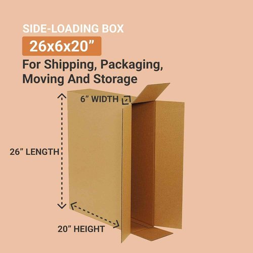 Aviditi Shipping Side Loading Moving Boxes 26" x 6" x 20" (10 Pack) Large Corrugated Cardboard Packaging Boxes - Shipping, Packing, Moving, and Storage Box for Home or Office - 10 Pack