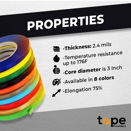 WOD White 10 Pack, Poly Bag Sealer Tape - 1/2 inch x 180 yds. for Color Coding Age of Perishables, Food Storage, Pack,Aging and Sealing Meat, Candy, or Gifts BSTC22PVC