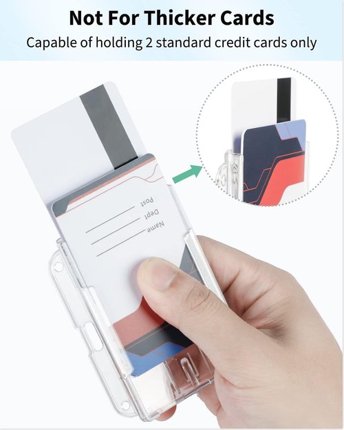 Pawfly 5-Pack Horizontal Badge Holders - Durable Transparent PC Case for IDs & Credit Cards