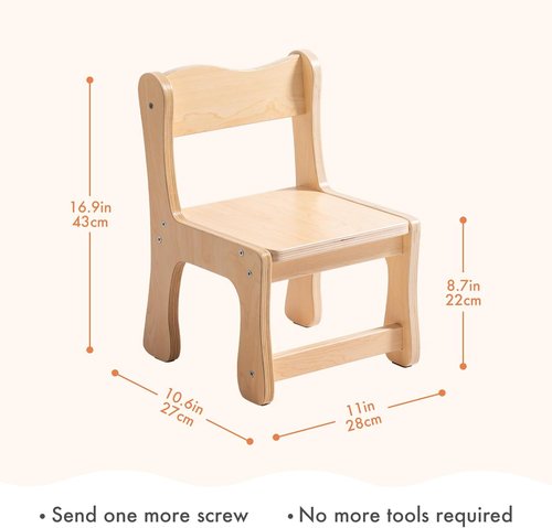 ROBUD Wooden Toddler Chair Set - Sturdy Kids Chairs for Ages 3+ | 250 Lbs Capacity Each, 2-Pack