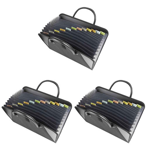C-Line Expanding File with Handles, Letter Size, Black (48211) (Pack of 3)
