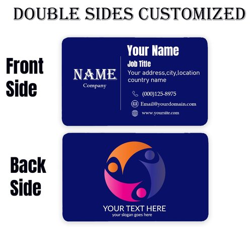 Personalized Business Cards Custom in Bulk with Rounded Corners - Design Logo Name Any Text, 16pt Glossy or Matte (500 to 10,000 Packs)