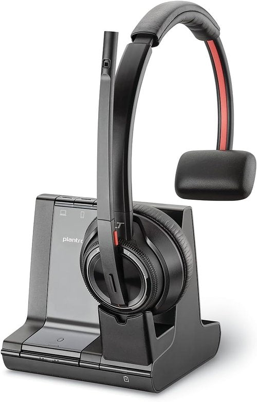 Plantronics Savi 8210 Wireless DECT Headset - Mono Design for PC/Mac & Bluetooth Cell Phone - Teams & Zoom Certified