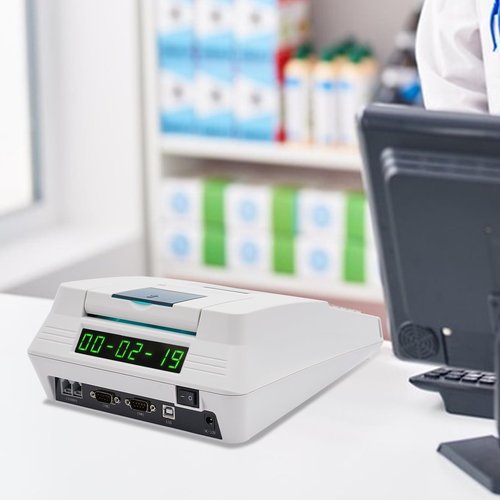 40 Keis Electroic Caish Regist、ers, Menu Based Control System Caish Register with LED and Printer for Small Businesses Suprmarket, White