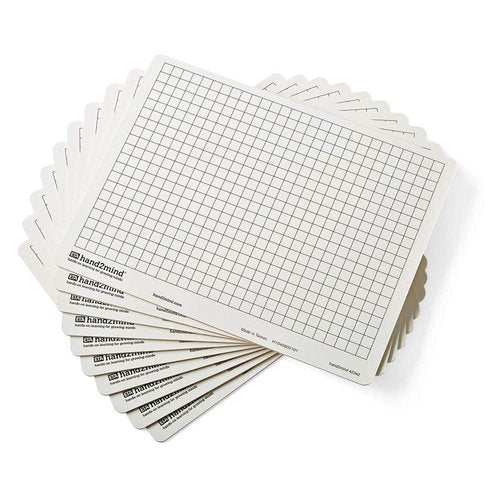 hand2mind Double-Sided Centimeter Grid White Boards for Students, Grid Board for Graphing, Dry Erase Boards, Portable Whiteboard, School Supplies, Classroom Supplies (Pack of 10)