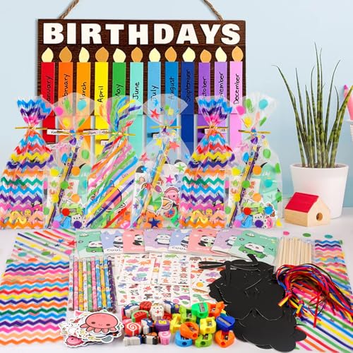 Stationery Party Packs, 28 Pack Birthday Goodie Bags for Classroom Return Gifts for Birthday Party Gift for Students from Teacher Class Gift Rewards