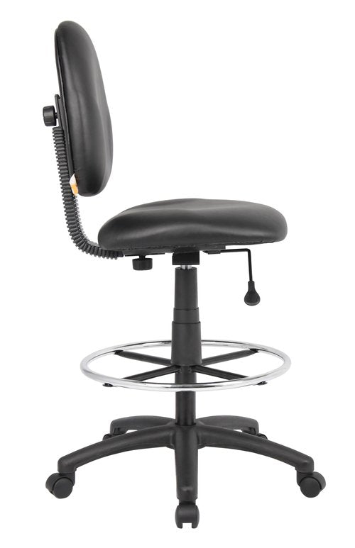Boss Office Products Stand Up Caressoft Drafting Stool without Arms in Black