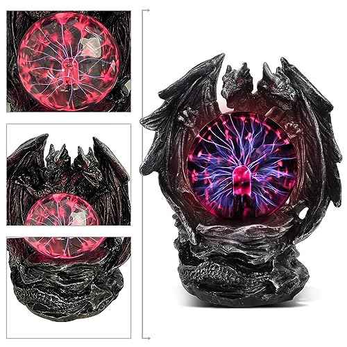 Plasma Ball Lamp Touch Sensitive,Party Magical Electrostatic Red Color Crystal Ball for Halloween (Evil Dragon)