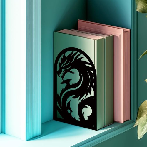 INFUNLY 1 Pair Metal Book Ends for Shelves Loong Non-Skid Bookshelf Holder Stand Black Book Stopper Support for Desktop 7.1x4.7x3.5 for Home Office Library School Kitchen Decor