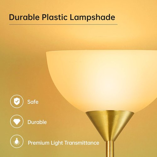 BoostArea 12W LED Floor Lamp - 70.1” Tall Torchiere with Eye-Caring Warm White Light | Perfect for Bedroom, Living Room, Office