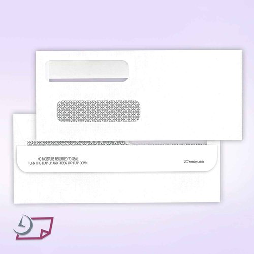 NextDayLabels - Box of 500# 8 Self Seal Double Window Security Check Envelopes
