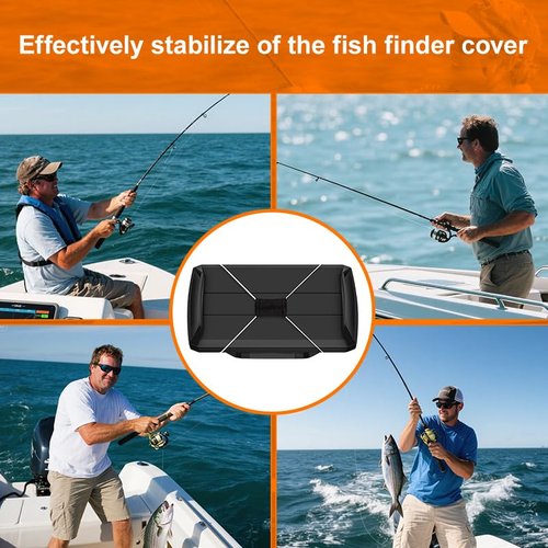Fishing Graph Cover Strap Secure Fishing Graph Cover for During Travel Protect from Damage, Made of Neoprene and Easy-to-Adjust Fish Finder Bungee Straps (White)