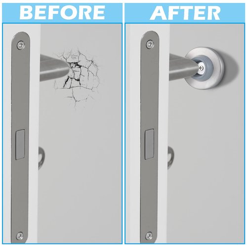 Pangda Concave Wall Door Bumper Stop Silver Stainless Steel Wall Door Bumper with 1-1/8 Inch Gray Round Rubber Protector Stops(Silver,30 Pieces)