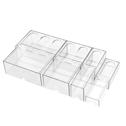 WUHUME Stackable Storage, Clear Plastic Drawer Storage With 10 Drawers, 4 Different Sizes, Suitable For Desktop, Candy boxesunnels, Cosmetics, Stationery, Jewelry and Organization
