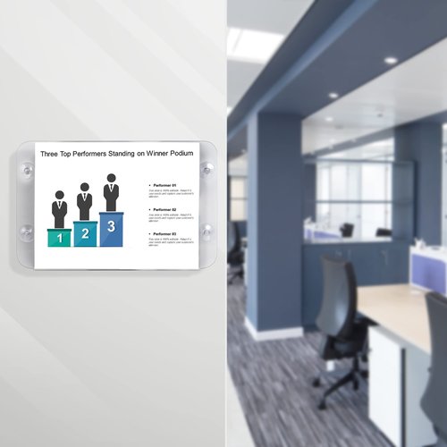 CiaoHER Acrylic Sign Holder 11 x 8.5, Clear Acrylic Frames Glass Window Wall Mount Advertising Signage Sign Holder with 4 Suction Cups for Mall, Office, Home, Restaurant, Landscape （12 Pack）
