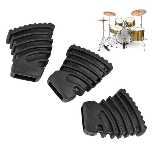 3-Pack Drum Throne Feet Replacement Cymbal Stand Rubber Feet Non-Slip Durable Percussion Hardware Stabilizers for Throne Snare Stand (Black)