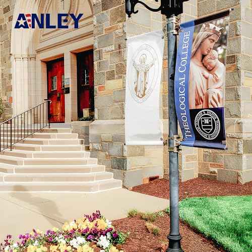 Anley Street Light Pole Banner Mounting Bracket Kit for 30" Wide Banners - Outdoor Weather Proof Support - Quick Installation Perfect for Promoting Events, Business, Advertisement
