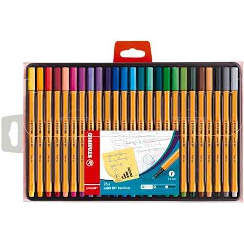 STABILO Fineliner point 88 - Pack of 25 - Assorted Colors