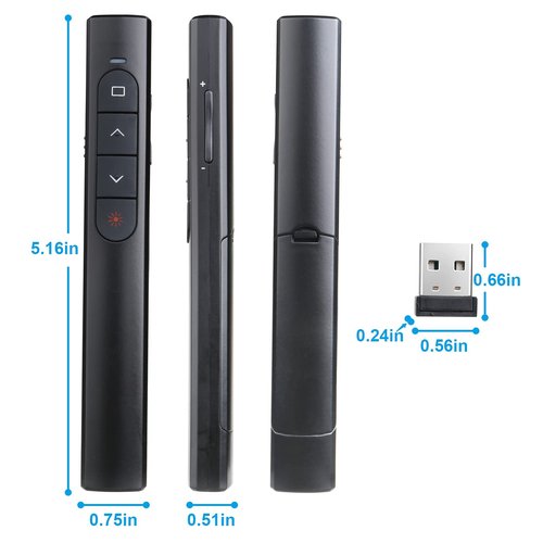 （4 Units） Wireless Presenter Remote, Presentation Clicker with Hyperlink & Volume Remote Control PowerPoint Office Presentation Clicker for Keynote/PPT/Mac/PC/Laptop