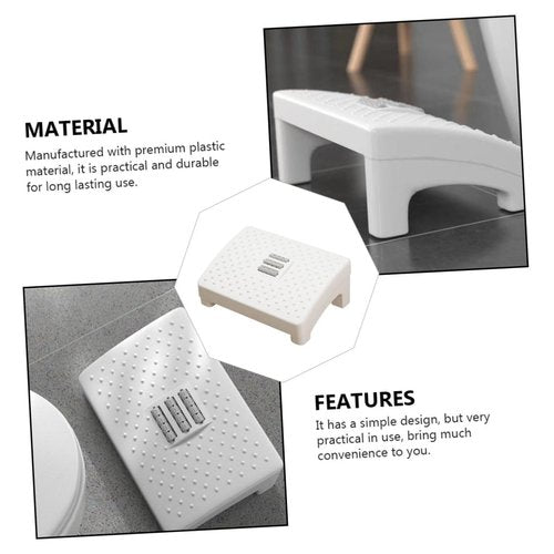 AGFELO Office Desk Footrest Stool Adjustable Height Plastic Footstool for Comfort and Support for Home Office and Boys and Girls Piano Use