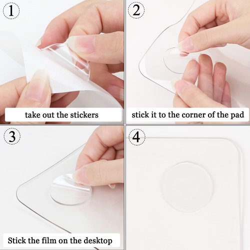 Oterri Clear Writing Desk Pad, 23.6’’x13.7” Heat Resistant Waterproof PVC Round Edge Durable Desk Protect Mat, Anti-Static Writing Mat Table Protector