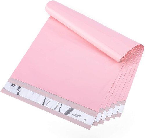 Metronic Poly Mailers - Strong Adhesive Shipping Envelopes | 10x13 & 14.5x19 Sizes, Pink, 100 Pcs