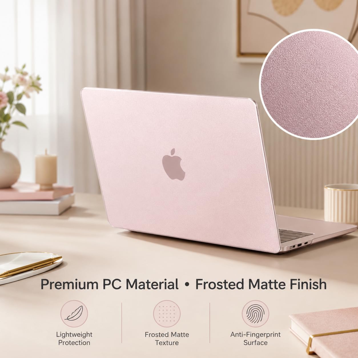 uconsmimo For 2026 MacBook Neo 13-inch A3404, Frosted Clear Hard Shell, Anti-Yellow Anti-Fingerprint Ultra Slim, Anti-Scratch Dustproof Impact Protection, Easy Install for Students Workers & Travelers