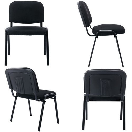 DM Furniture Black Stackable Office Chairs no Arms Set of 20, Mesh Reception Chair Ergonomic Conference Desk Chairs Guest Chair for Meeting/Events/Hall/Training Room