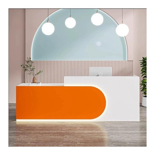 Modern Large Front Reception Desk with Counter - L-Shaped Commercial Receptionist Desk ，for Offices Multi-Functional Reception Table for Cash Registers or Receptions(A1,L70.8in)
