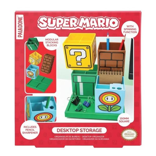 Paladone Super Mario Desktop Organizer - Modular Stationery Holder for Pen and Pencil Storage