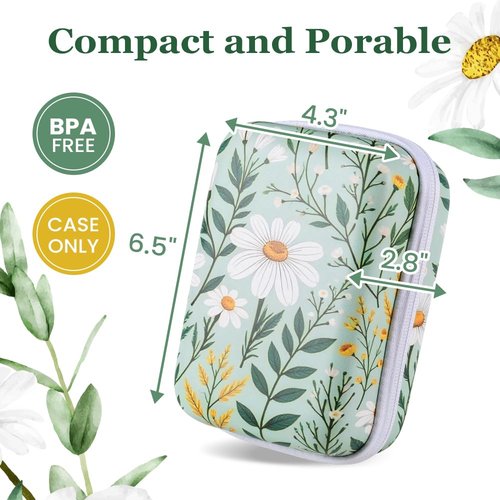 Phomemo A30 Label Maker Case - Travel Storage Bag Fits for A30 Printer & 3 Tapes, Easily Stores Printer, Tape & USB Line，Box Only - Flower Design