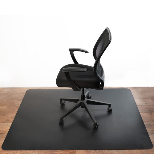 Hard Floor Office Chair Mat with Lip, 46" x 60" Rectangle Under-Desk Protective Floor Mat for Desk Chairs and Gaming Chairs, Black