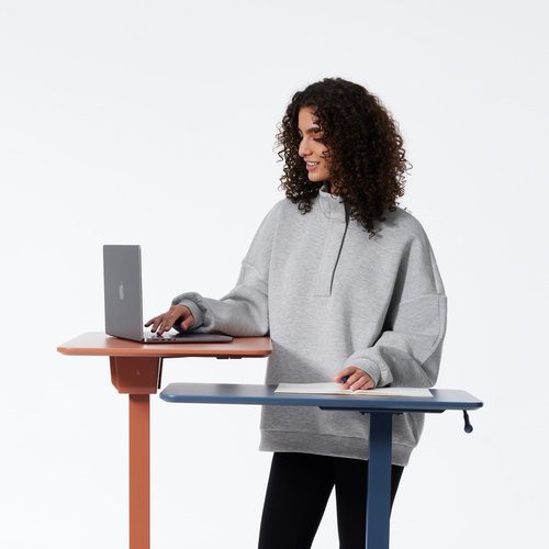 TopJob ANYDESK NEST Mobile Standing Desk, Portable with Hidden Wheels Non Folding, Small Sit Stand Desk, Computer Workstations, Home Use, Couch Side Table, Bedside Table, Kitchen Prep Table, Cordless