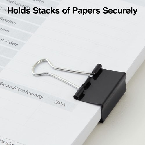 Staples Binder Paper Clips, 5/8 Inch Capacity, Medium, 144-Pack, Black